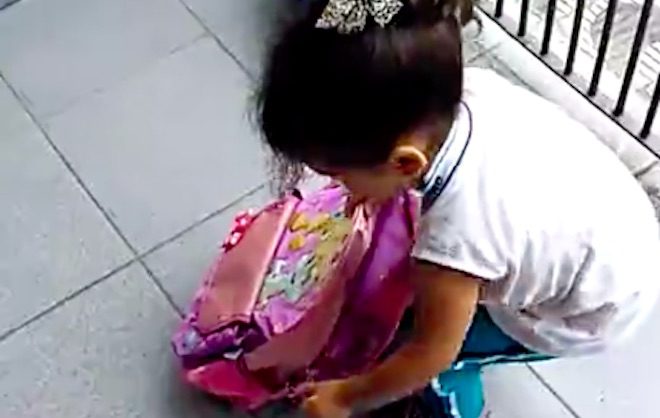 girl tries to sneak puppy to school