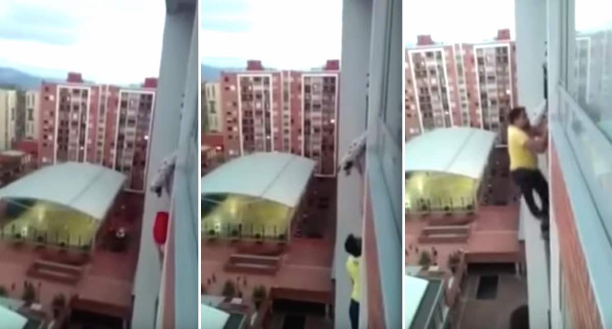 Heroic Man Risks His Life To Save Dog Hanging From Balcony Of High Rise