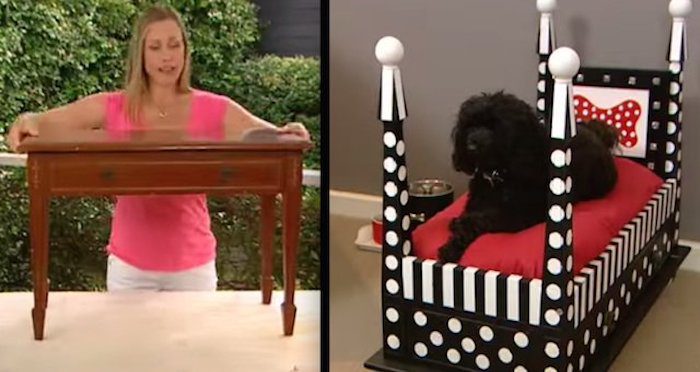 How To Make A Fancy Dog Bed Out Of An Old Table