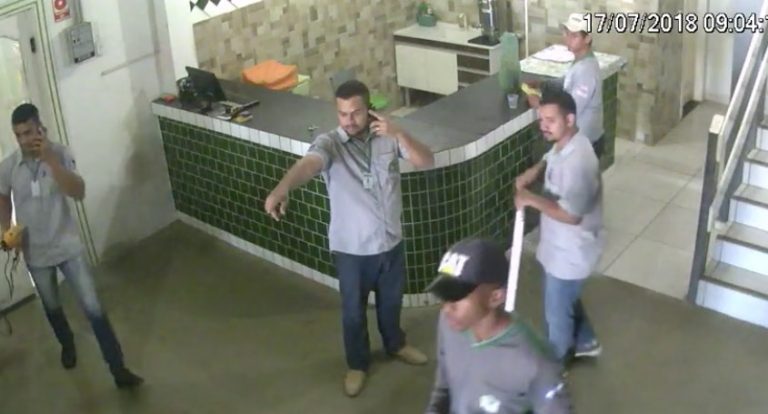 Construction Workers Hilariously Freak Out When Friendly Pit Bull Shows Up To Play
