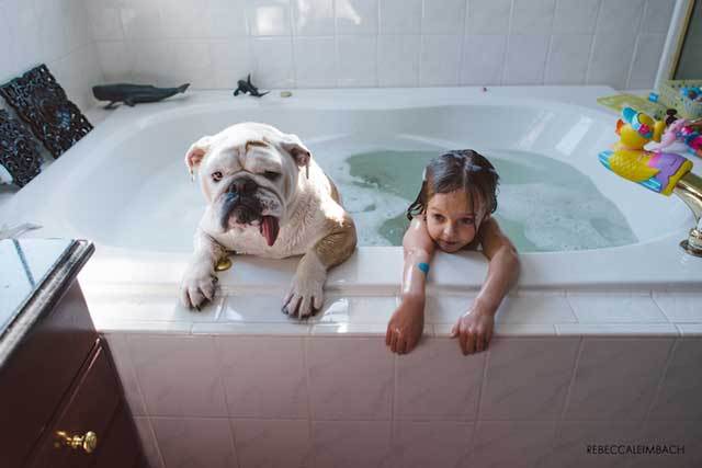 Photographer Captures the Playful Friendship Between Her Daughter and Bulldog