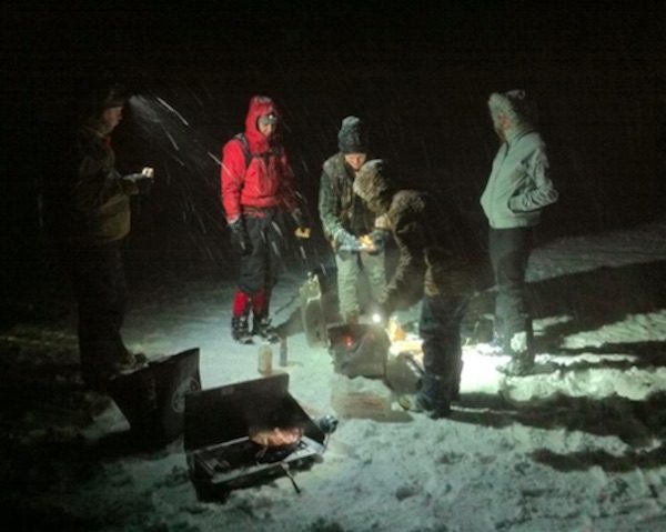 Volunteers attempted to rescue a dog stranded on a mountain