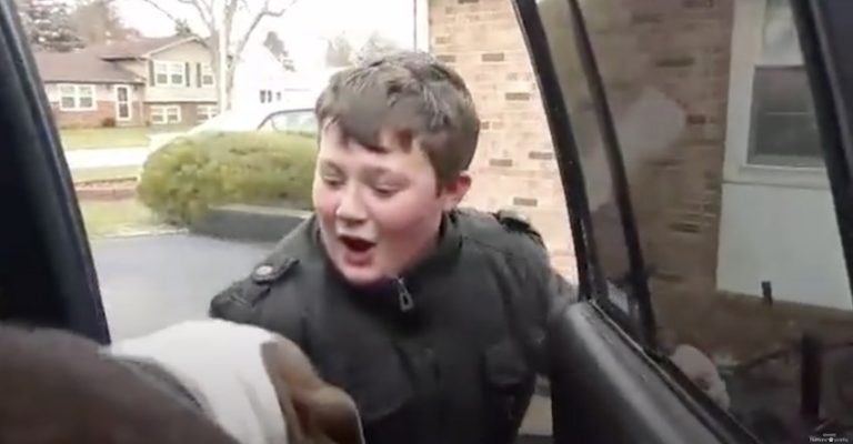 Dad Surprises Family with Adopted Dog
