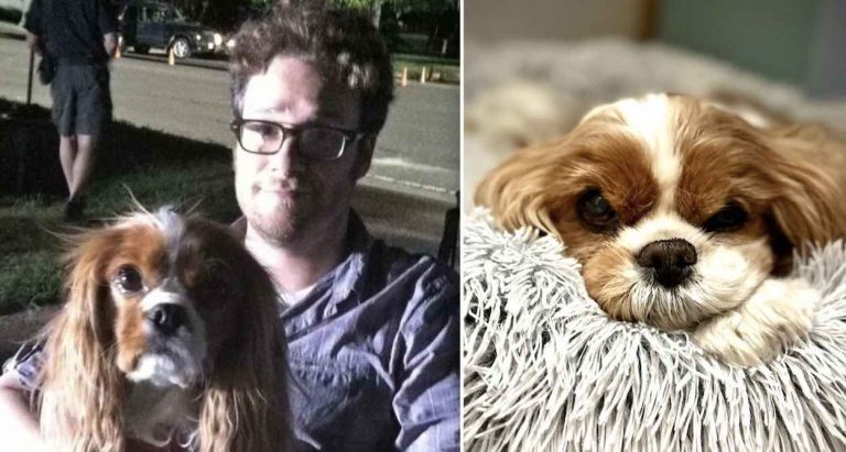 Seth Rogen with his dog Zelda