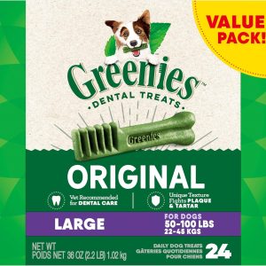 Greenies Original Natural Dental Care Dog Treats, 36 oz. Pack (24 Treats)