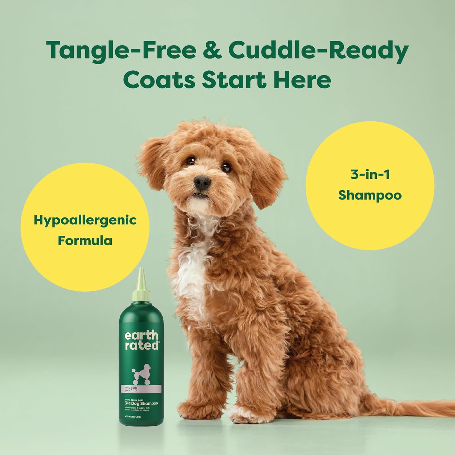 Earth Rated 3-in-1 Detangling Dog Shampoo and Conditioner, White Tea and Basil Scent, 16 oz - Image 5