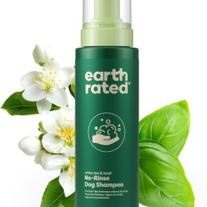 Earth Rated Waterless Dog Shampoo, White Tea and Basil Scent, 7 oz