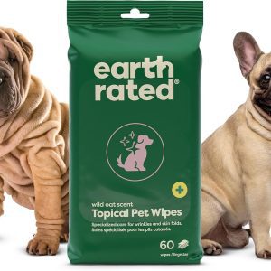 Earth Rated Wrinkle Wipes for Dogs, 60 count