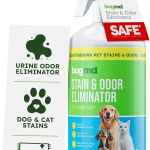 BugMD Pet Odor Eliminator & Stain Remover Spray for Dogs & Cats