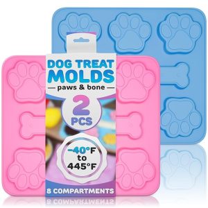 ZOKLU Bone and Paw Shaped Silicone Dog Treat Molds