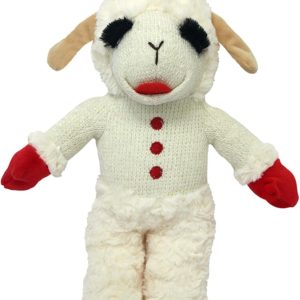 Multipet Lamb Chop Dog Plush Toy with Santa Hat (13")