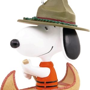 Hallmark Peanuts Snoopy in Canoe Christmas Ornament