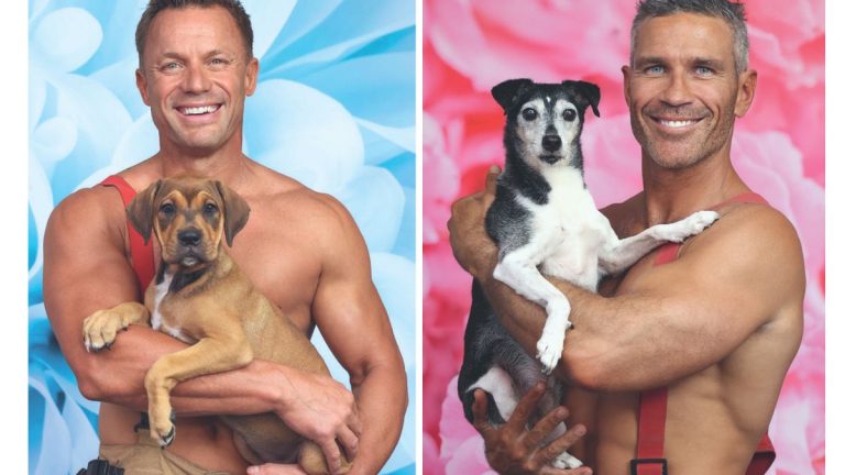 Australian Firefighters With Rescue Pups Turn Up the Heat for a Good Cause